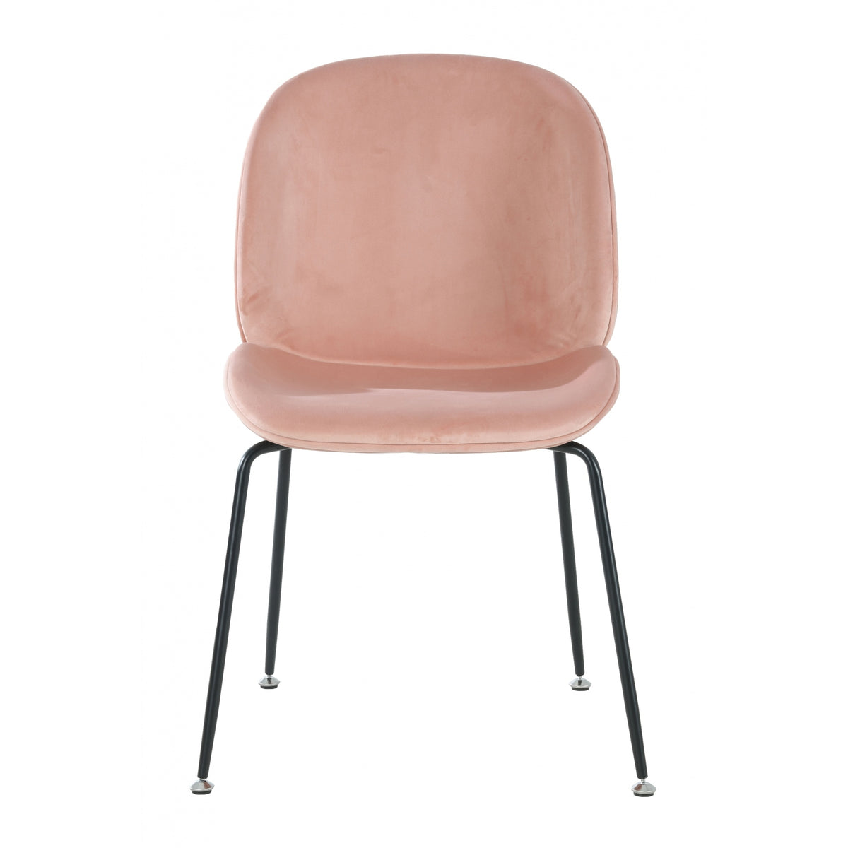 OUTLET Luxurious Blush Pink Velvet Dining Chair with Black Metal Legs