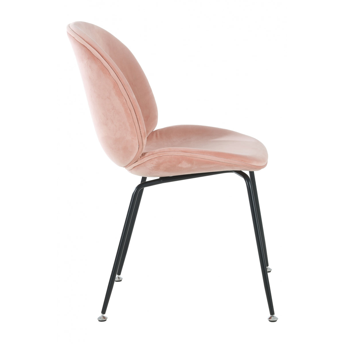 OUTLET Luxurious Blush Pink Velvet Dining Chair with Black Metal Legs
