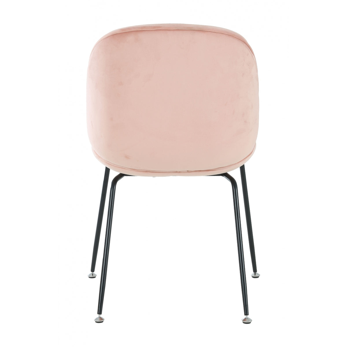 OUTLET Luxurious Blush Pink Velvet Dining Chair with Black Metal Legs