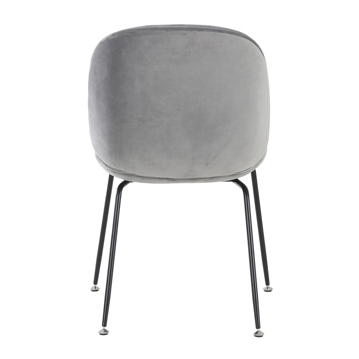 OUTLET Luxurious Grey Velvet Dining Chair with Black Metal Legs