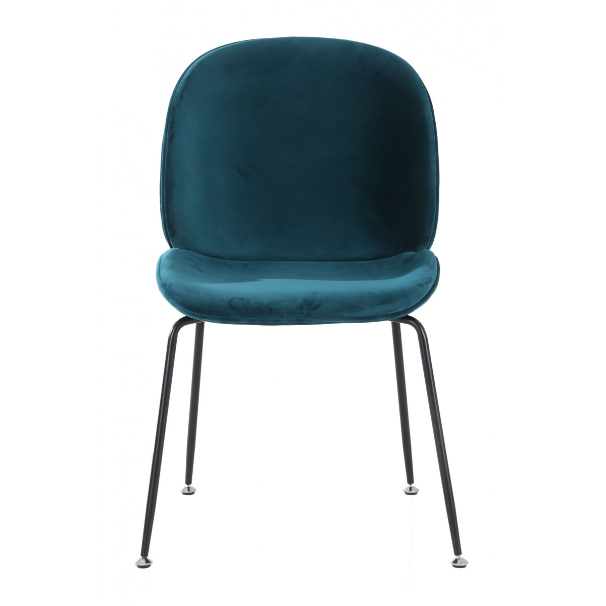 Luxurious Teal Velvet Dining Chair with Black Metal Legs