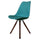 Soho Teal Plastic Dining Chair with Pyramid Dark Wood Legs