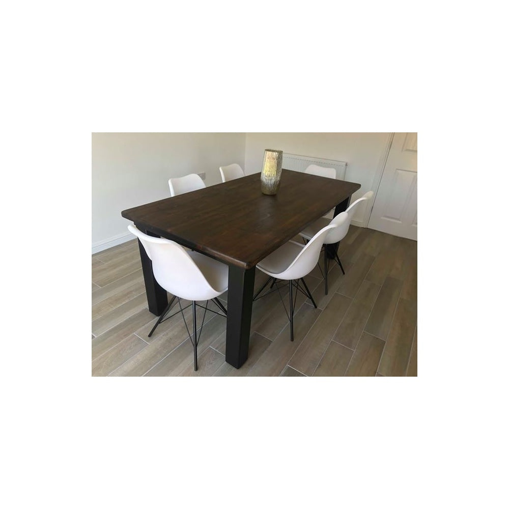 Soho Red Plastic Dining Chair with Black Metal Legs