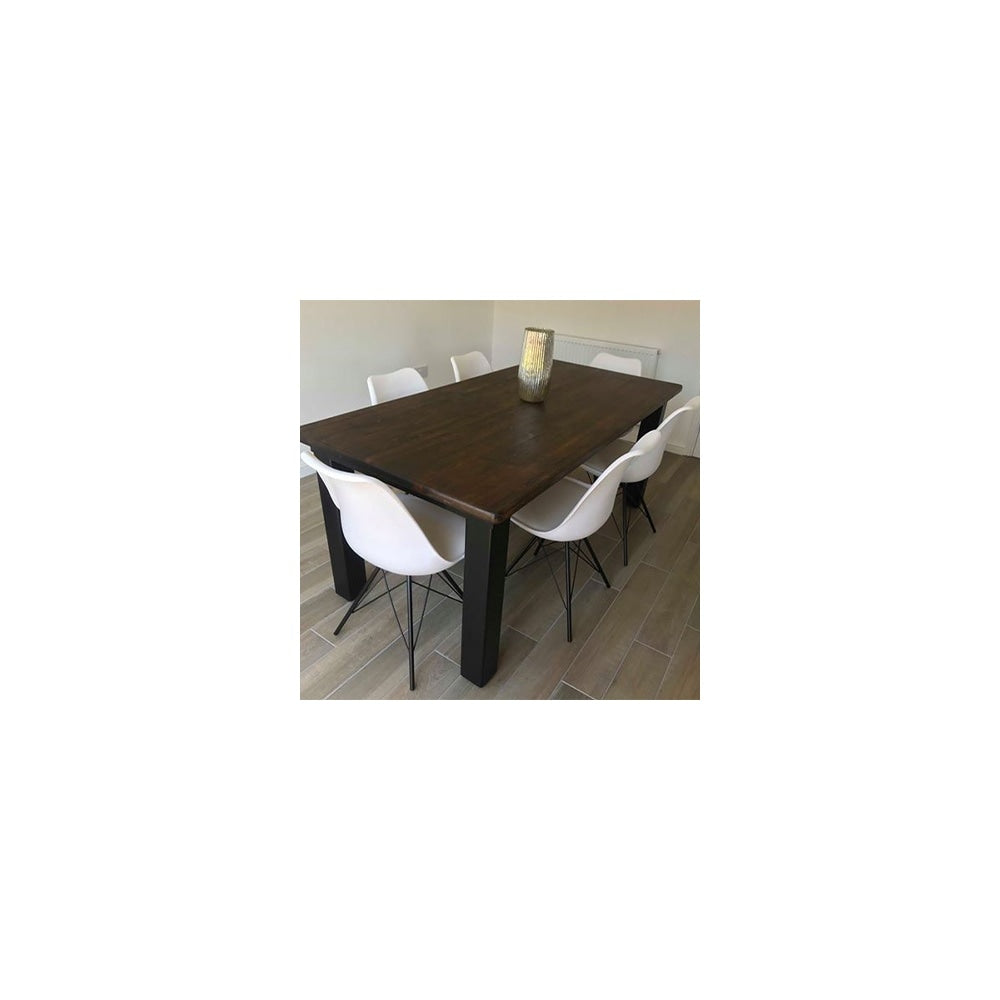 Soho Green Plastic Dining Chair with Black Metal Legs