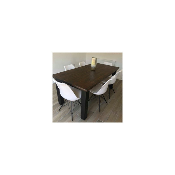 Soho Green Plastic Dining Chair with Black Metal Legs