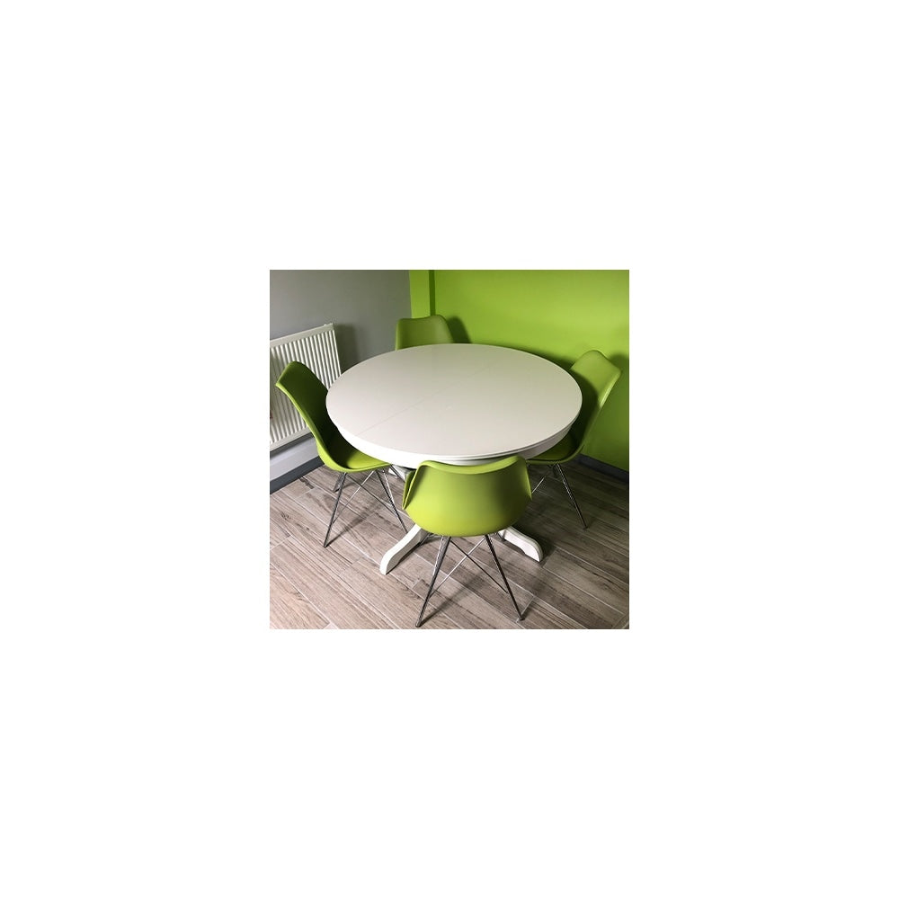 Soho White and Blush Pink Dining Chair with Chrome Metal Legs