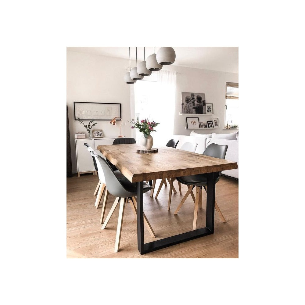 Soho White and Red Dining Chair with Square Pyramid Light Wood Legs