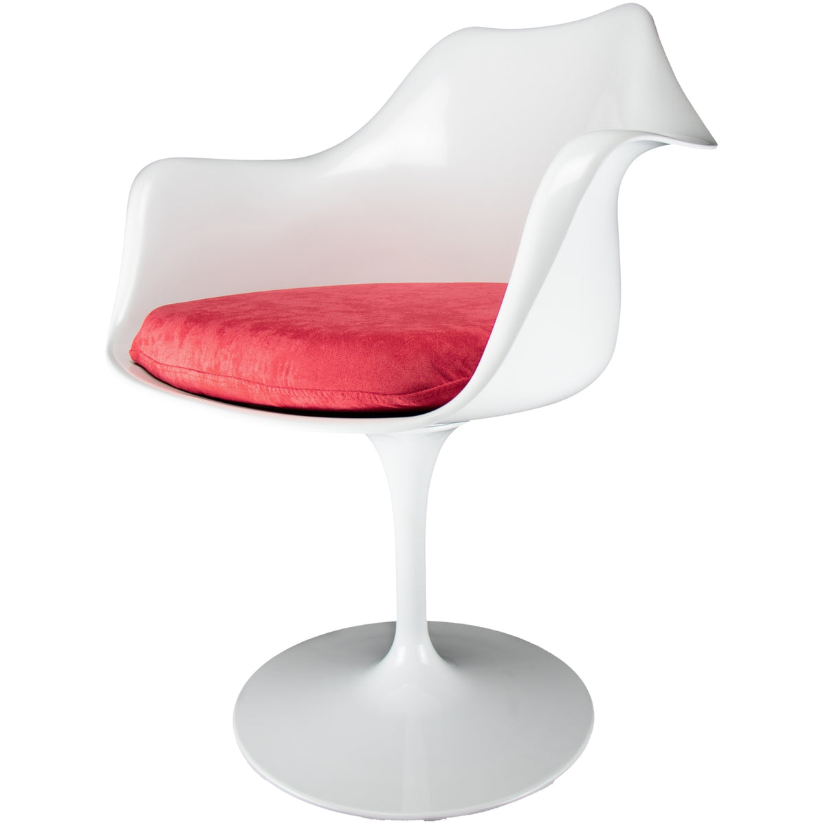White and Luxurious Raspberry Red Chelsea Armchair