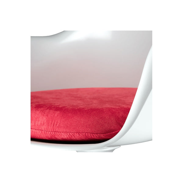 White and Luxurious Raspberry Red Chelsea Armchair