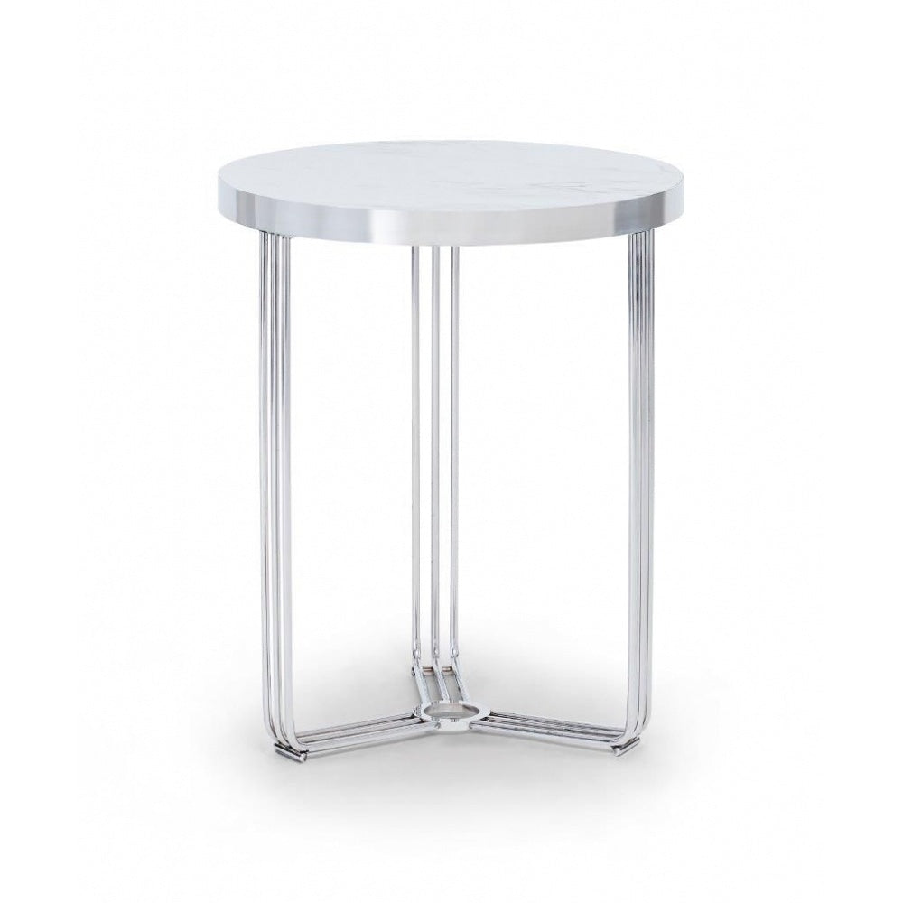 Deco - Small Circular Side Table With Various Stone Tops and Frame Colour Options