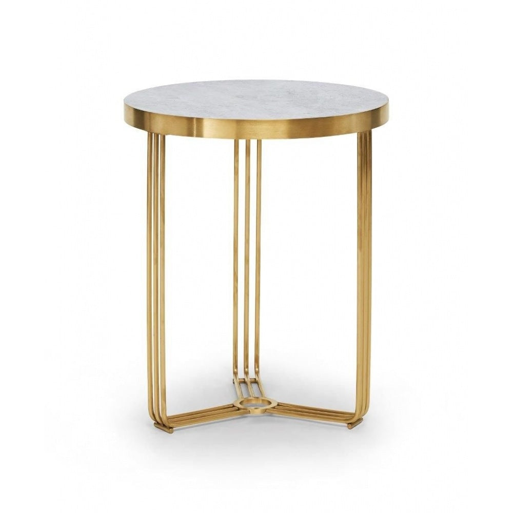 Deco - Small Circular Side Table With Various Stone Tops and Frame Colour Options