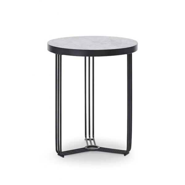 Deco - Small Circular Side Table With Various Stone Tops and Frame Colour Options