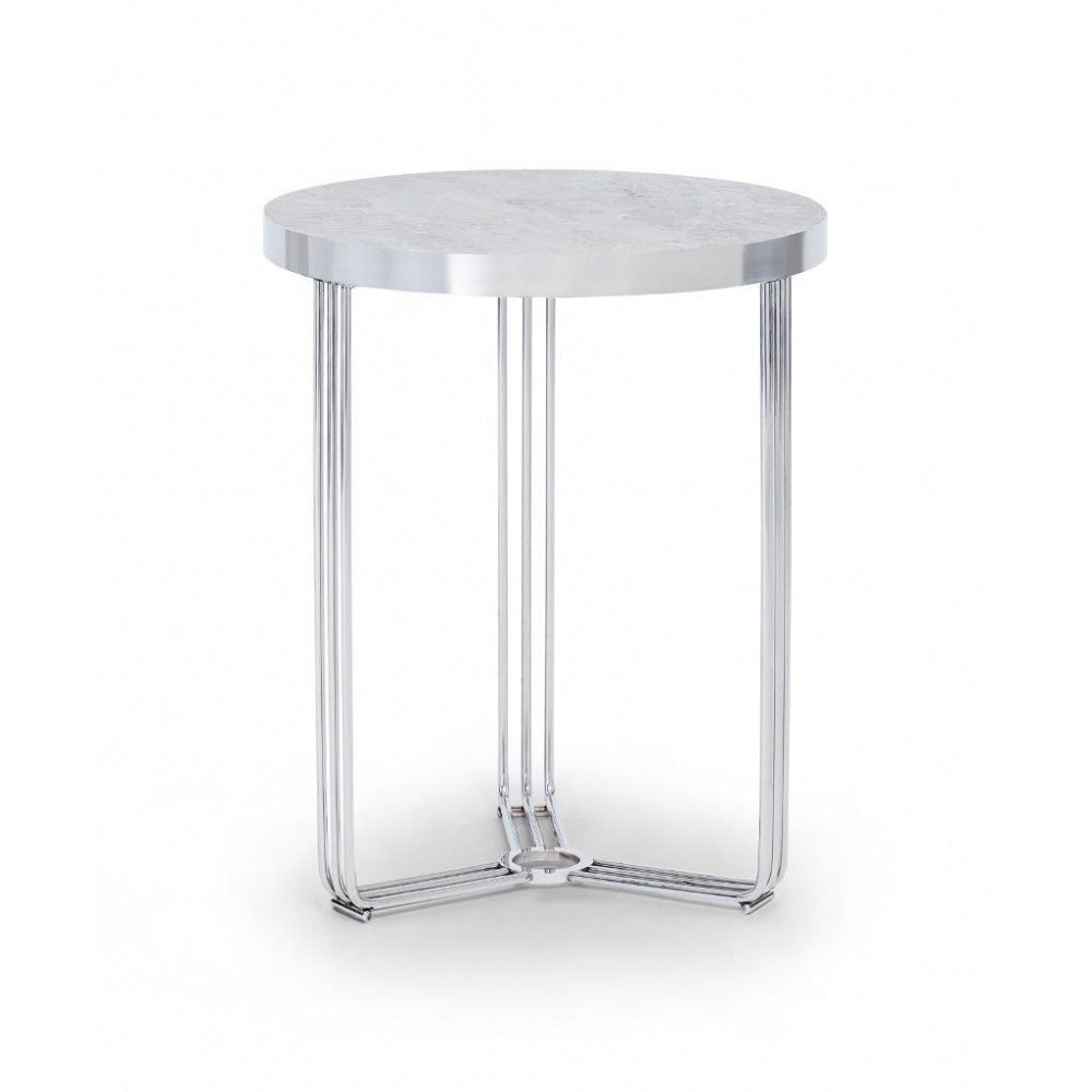 Deco - Small Circular Side Table With Various Stone Tops and Frame Colour Options