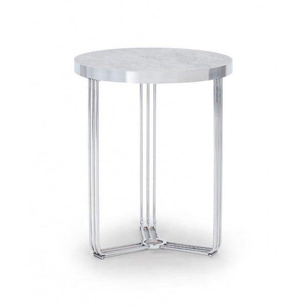 Deco - Small Circular Side Table With Various Stone Tops and Frame Colour Options