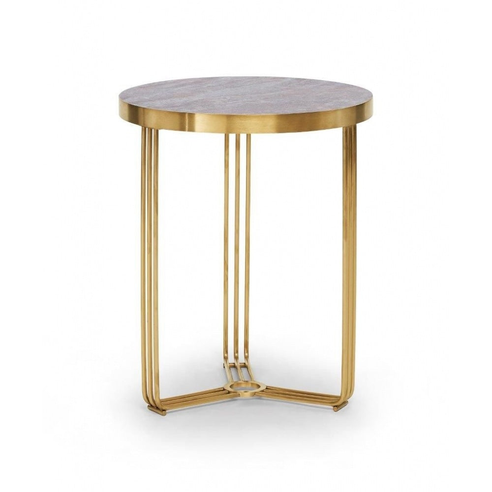 Deco - Small Circular Side Table With Various Stone Tops and Frame Colour Options
