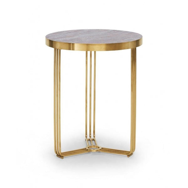 Deco - Small Circular Side Table With Various Stone Tops and Frame Colour Options