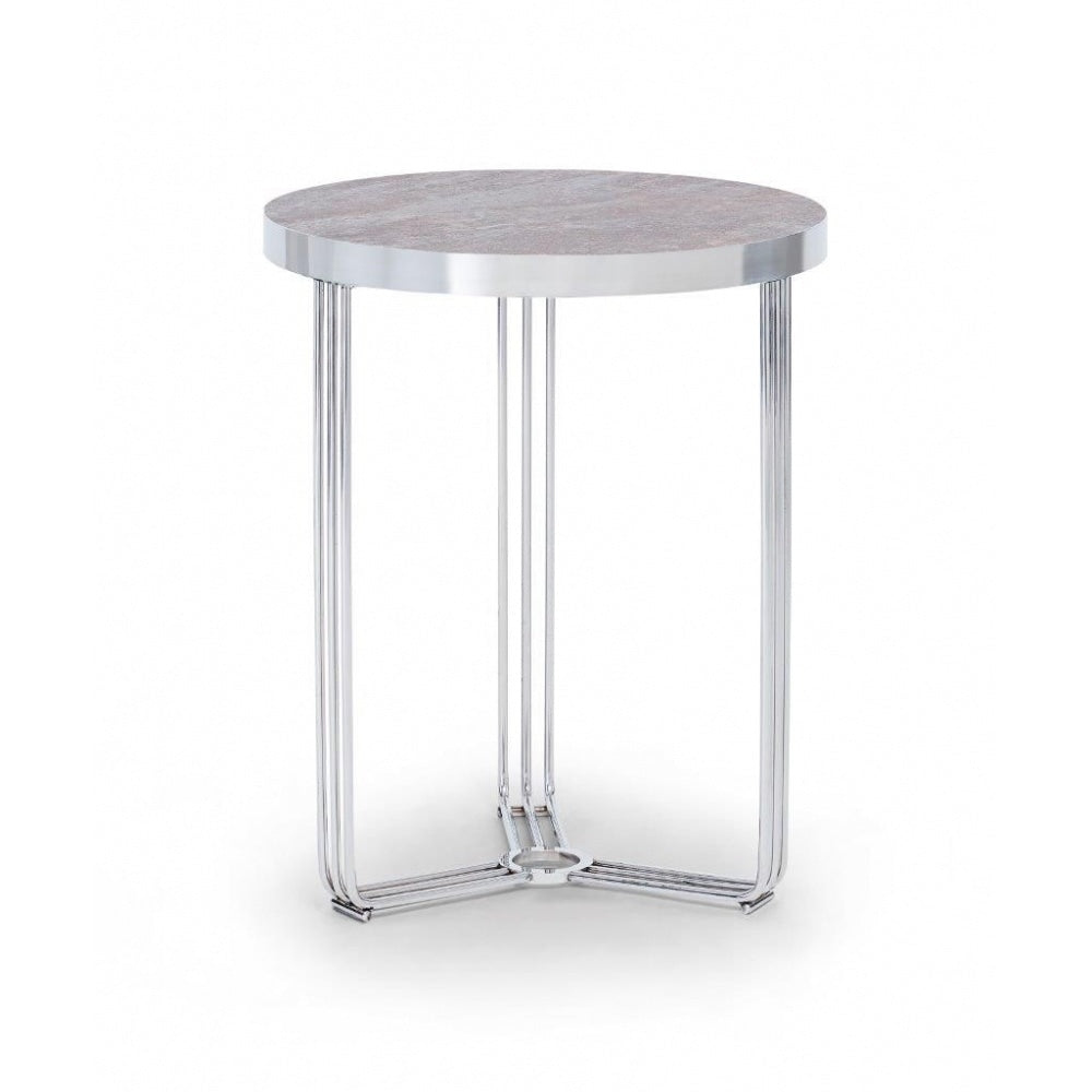 Deco - Small Circular Side Table With Various Stone Tops and Frame Colour Options