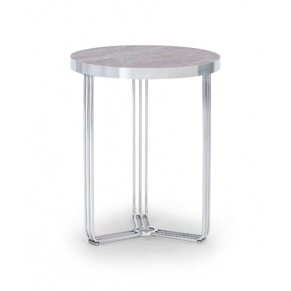 Deco - Small Circular Side Table With Various Stone Tops and Frame Colour Options