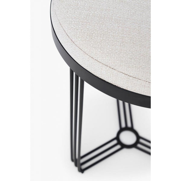 Deco - Small Circular Side Table With Various Upholstered Tops and Frame Colour Options