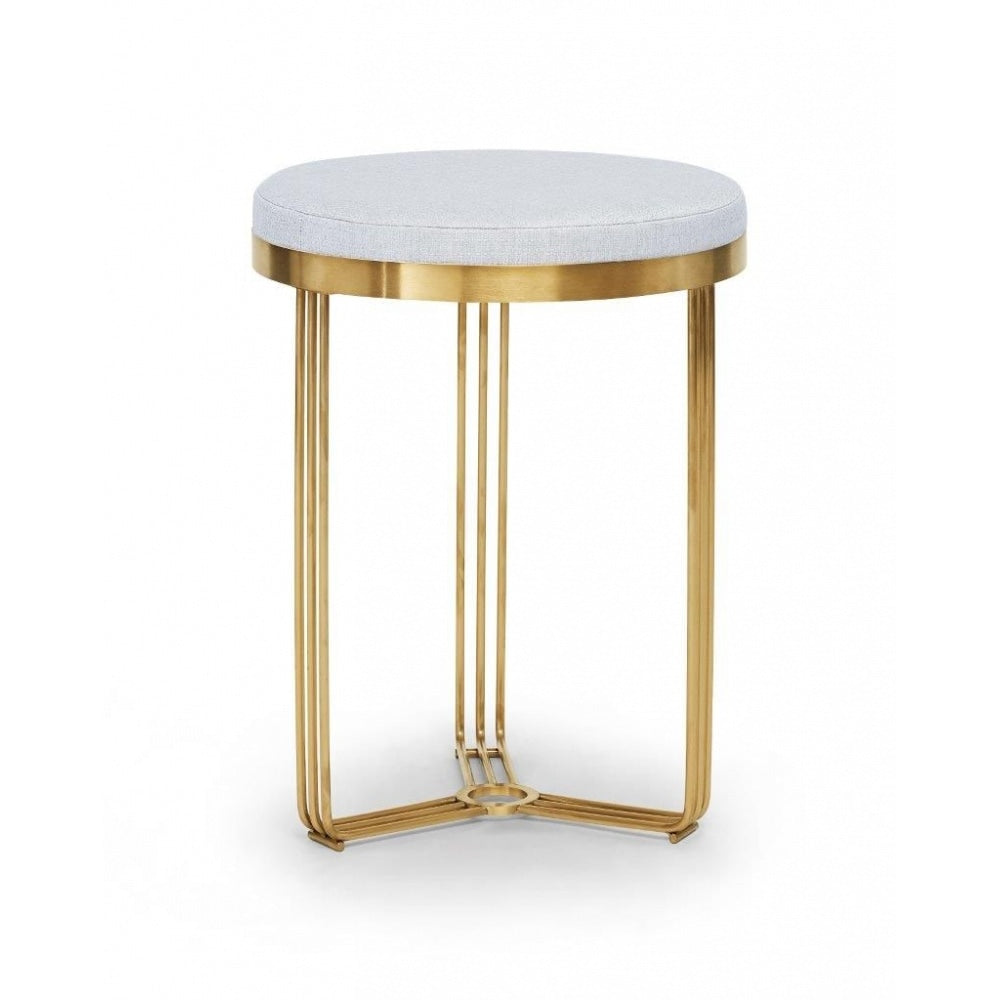 Deco - Small Circular Side Table With Various Upholstered Tops and Frame Colour Options