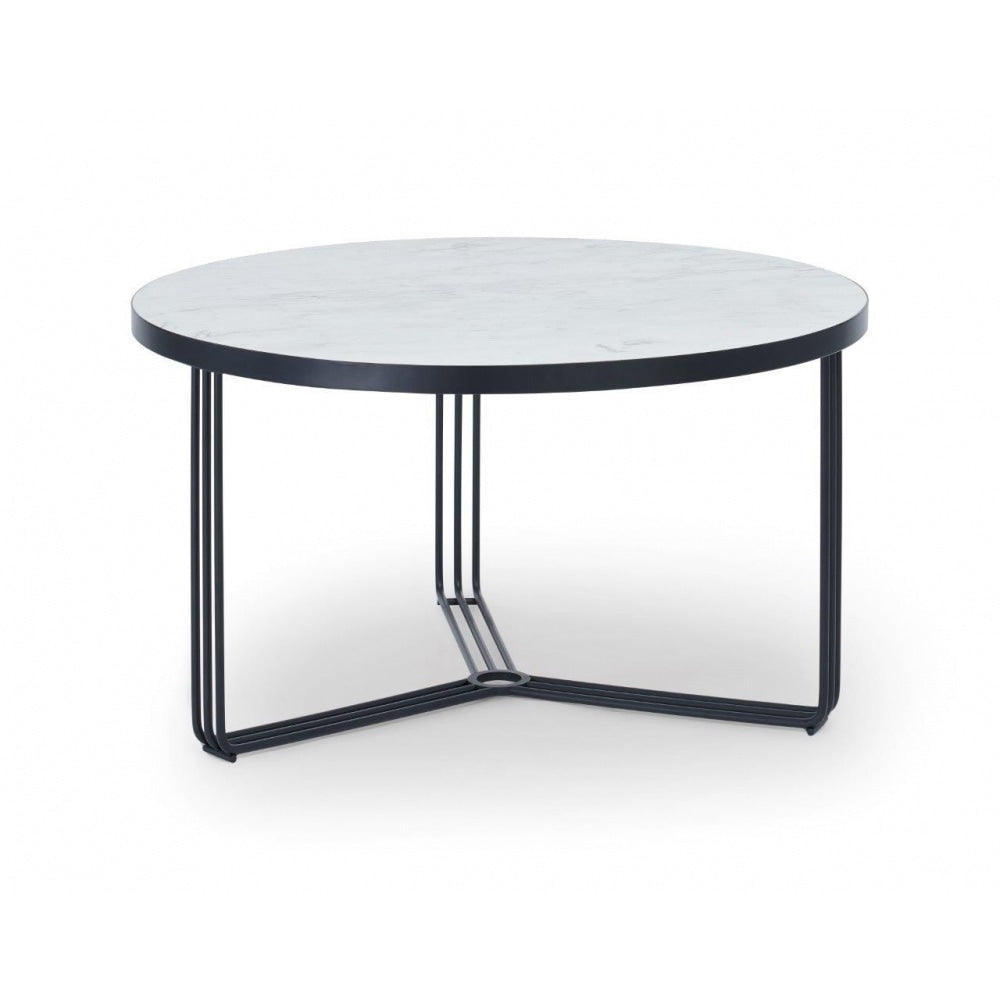 Deco - Medium Circular Coffee Table With Various Stone Tops and Frame Colour Options