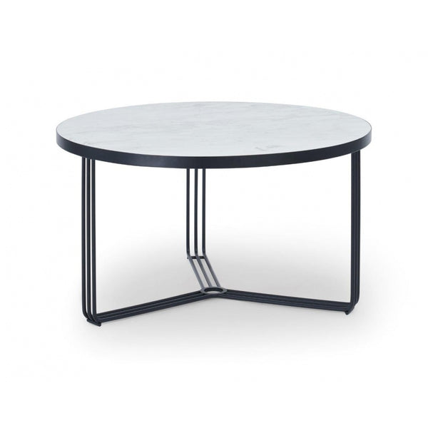Deco - Medium Circular Coffee Table With Various Stone Tops and Frame Colour Options