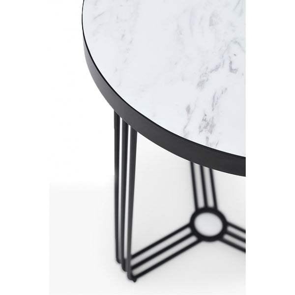 Deco - Medium Circular Coffee Table With Various Stone Tops and Frame Colour Options