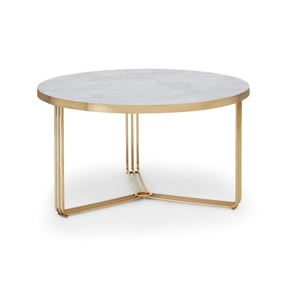 Deco - Medium Circular Coffee Table With Various Stone Tops and Frame Colour Options