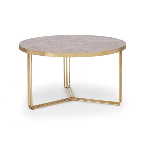 Deco - Medium Circular Coffee Table With Various Stone Tops and Frame Colour Options