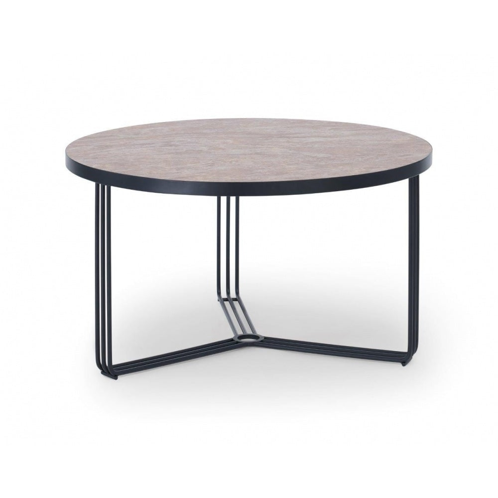 Deco - Medium Circular Coffee Table With Various Stone Tops and Frame Colour Options