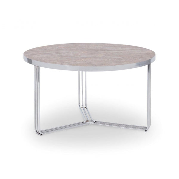 Deco - Medium Circular Coffee Table With Various Stone Tops and Frame Colour Options