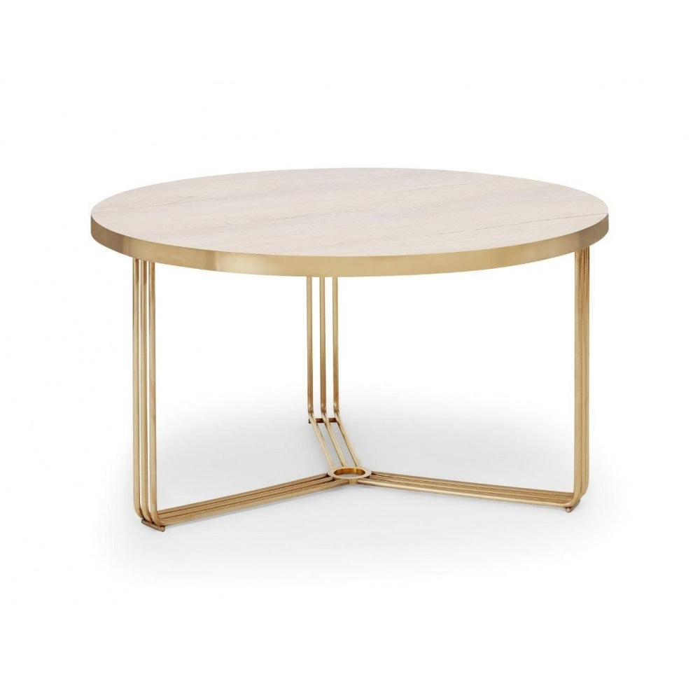Deco - Medium Circular Coffee Table With Various Wooden Tops and Frame Colour Options