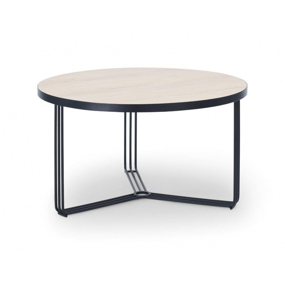 Deco - Medium Circular Coffee Table With Various Wooden Tops and Frame Colour Options