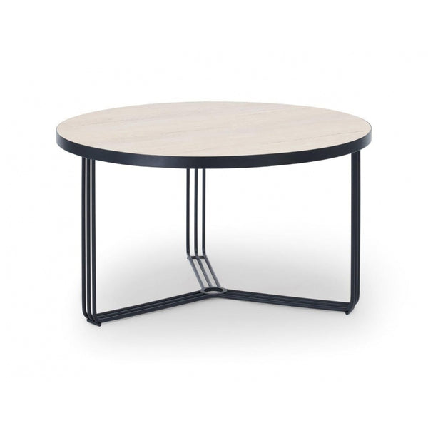 Deco - Medium Circular Coffee Table With Various Wooden Tops and Frame Colour Options