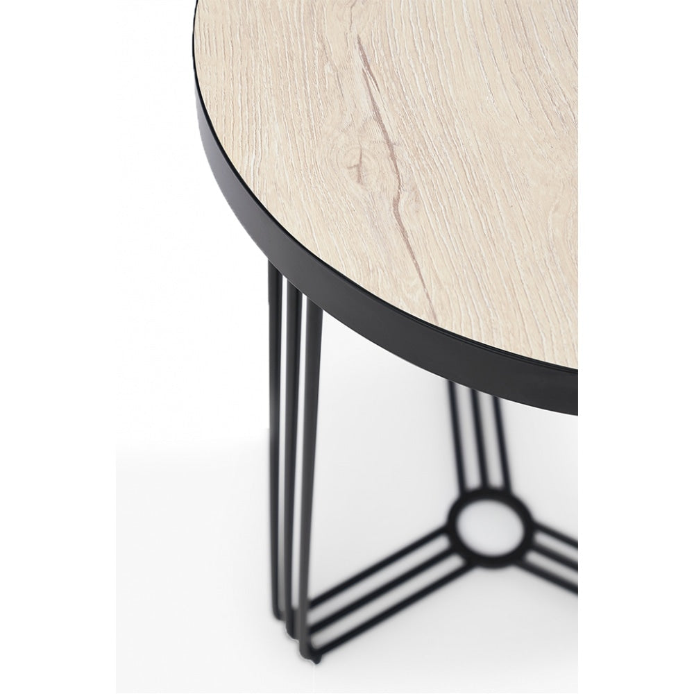 Deco - Medium Circular Coffee Table With Various Wooden Tops and Frame Colour Options