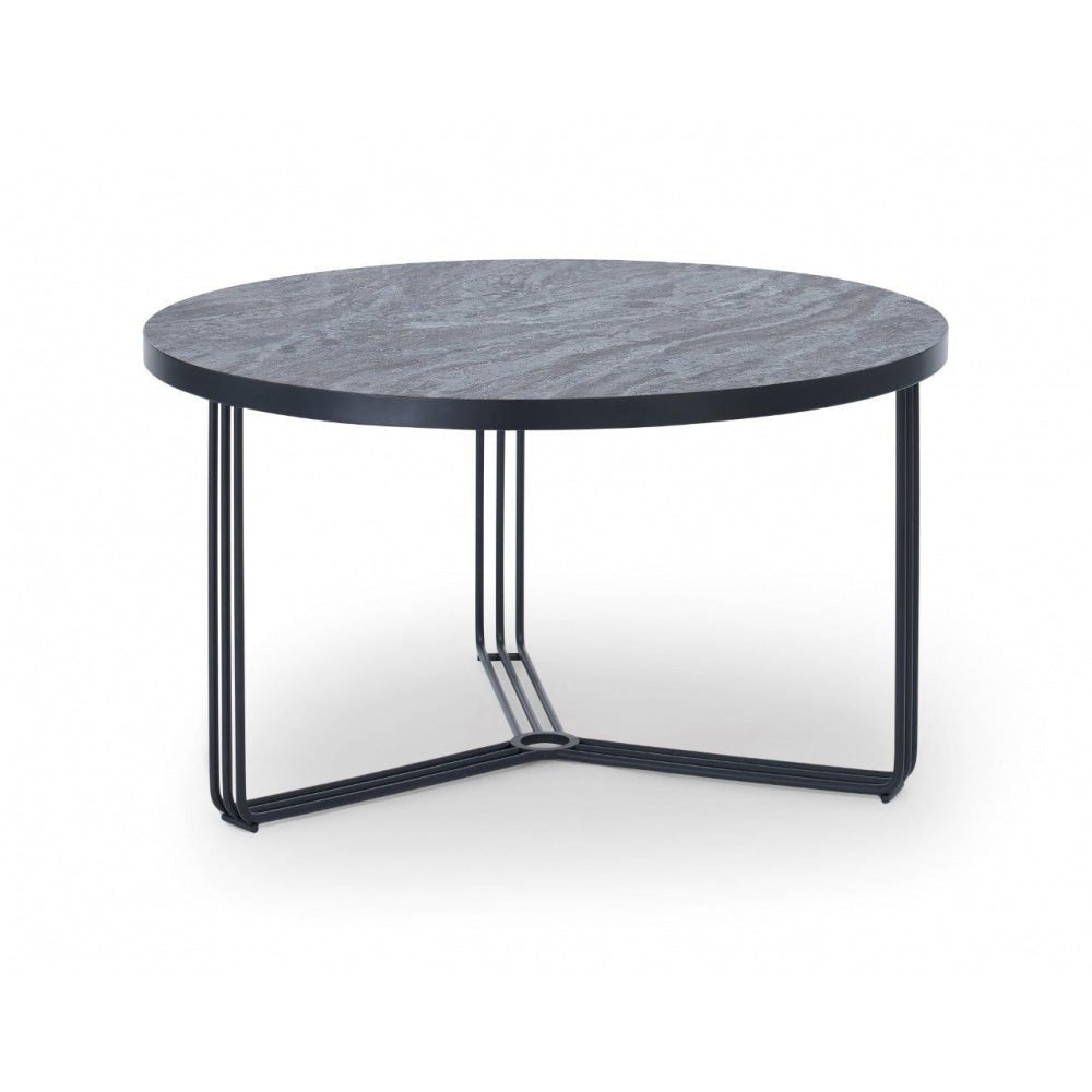 Deco - Medium Circular Coffee Table With Various Wooden Tops and Frame Colour Options