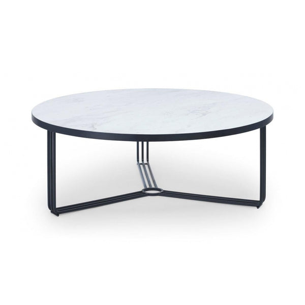 Deco - Large Circular Coffee Table With Various Stone Tops and Frame Colour Options