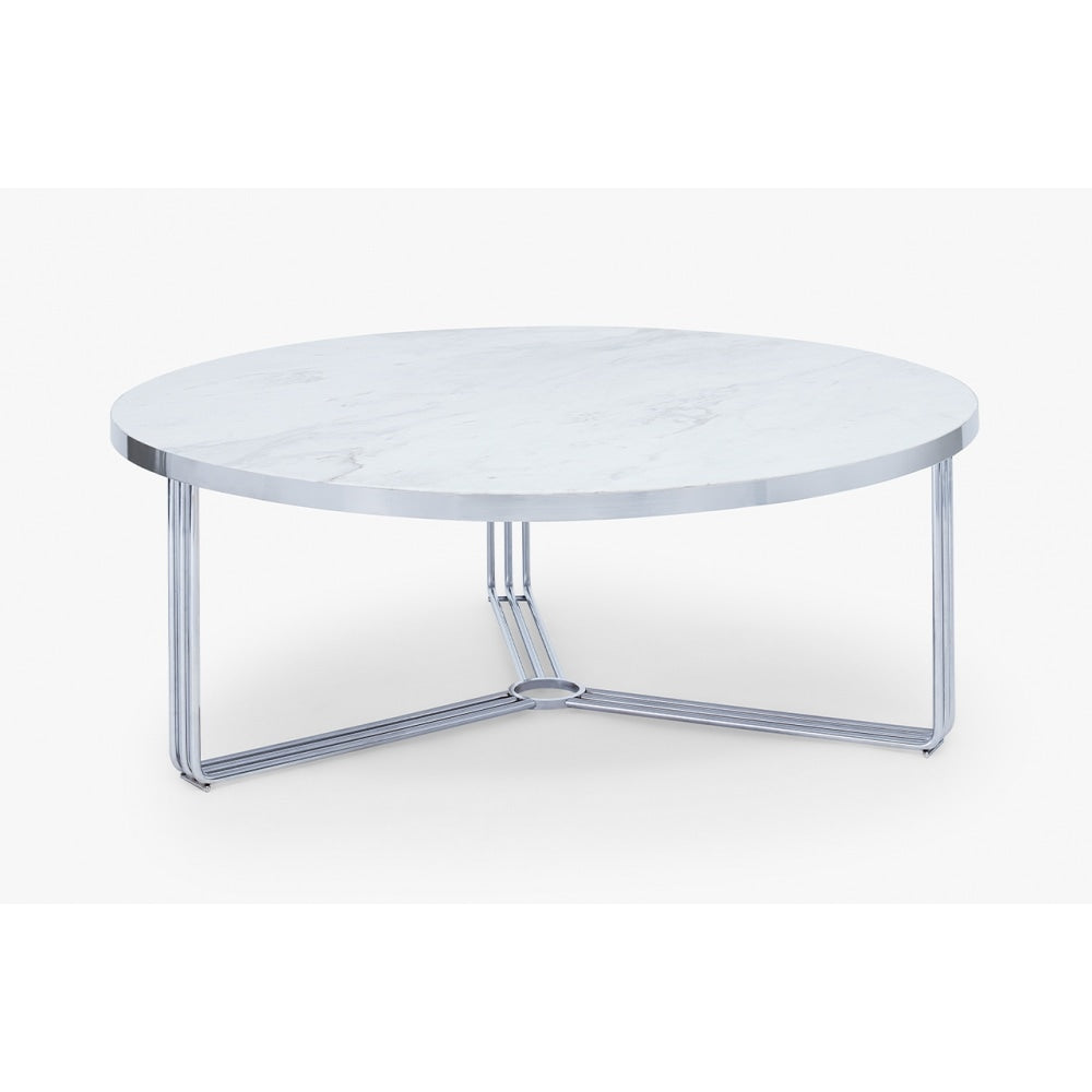 Deco - Large Circular Coffee Table With Various Stone Tops and Frame Colour Options