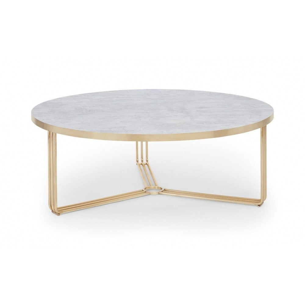 Deco - Large Circular Coffee Table With Various Stone Tops and Frame Colour Options