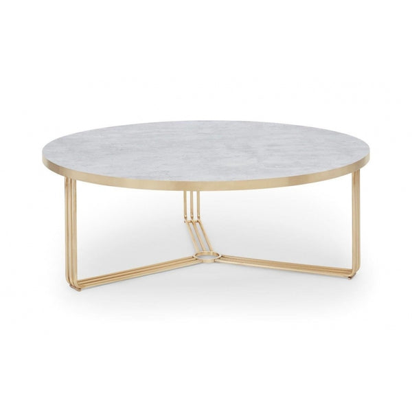 Deco - Large Circular Coffee Table With Various Stone Tops and Frame Colour Options