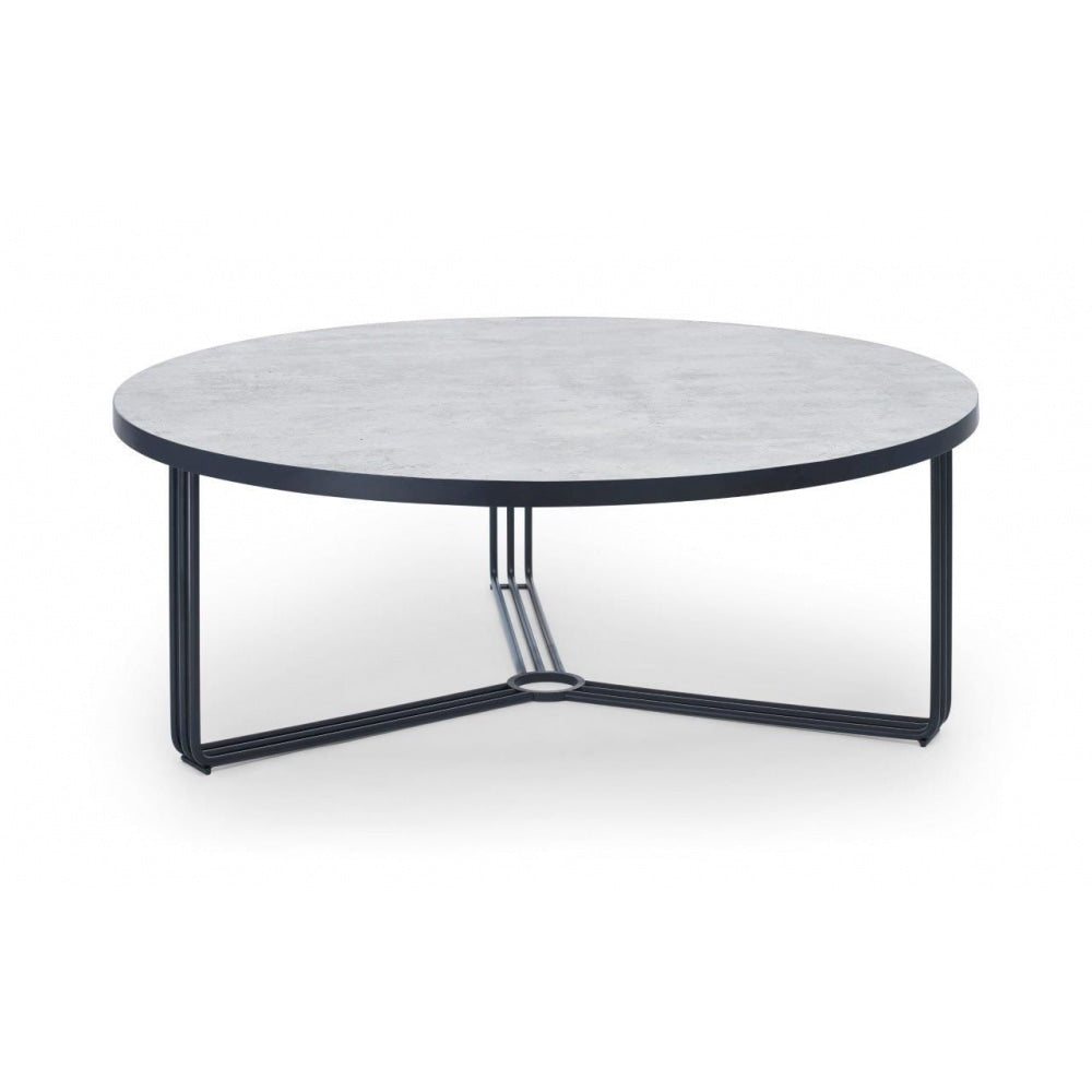 Deco - Large Circular Coffee Table With Various Stone Tops and Frame Colour Options
