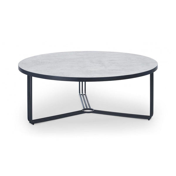 Deco - Large Circular Coffee Table With Various Stone Tops and Frame Colour Options
