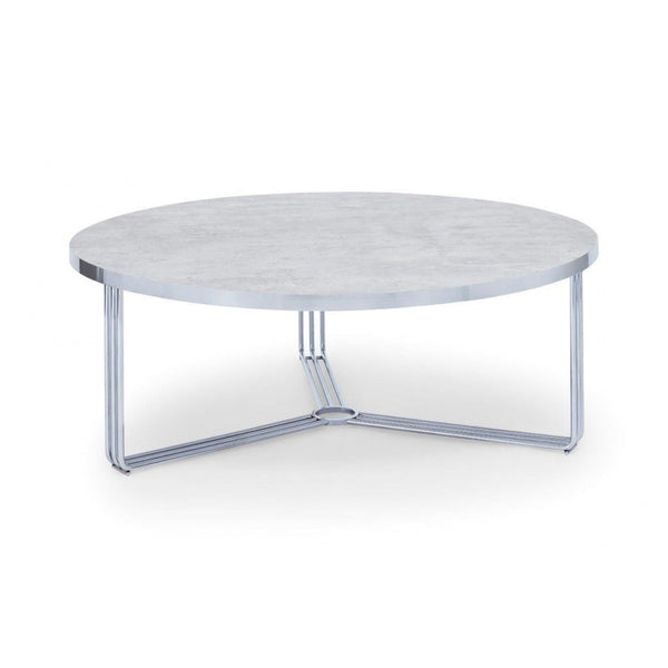 Deco - Large Circular Coffee Table With Various Stone Tops and Frame Colour Options