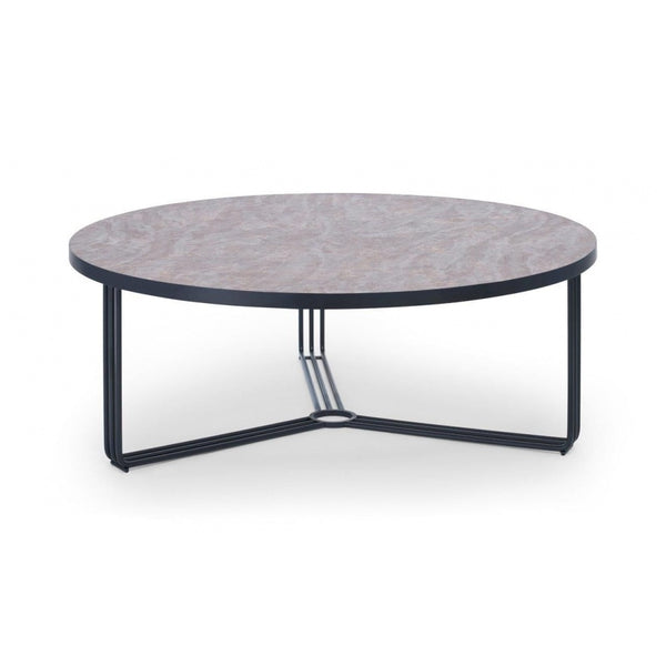 Deco - Large Circular Coffee Table With Various Stone Tops and Frame Colour Options