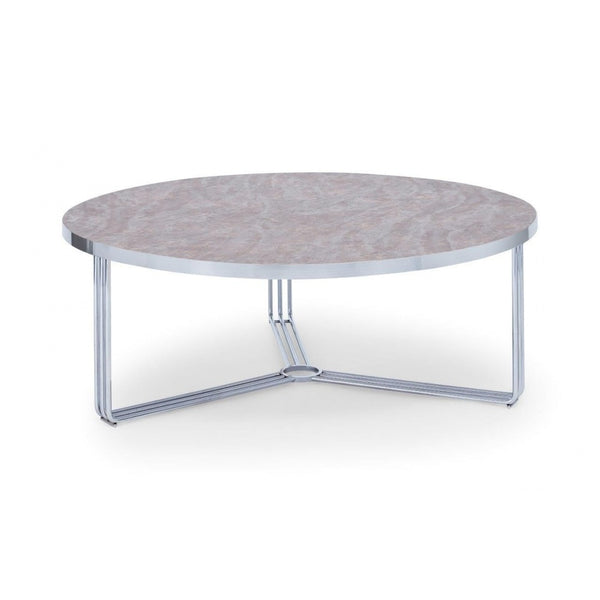 Deco - Large Circular Coffee Table With Various Stone Tops and Frame Colour Options
