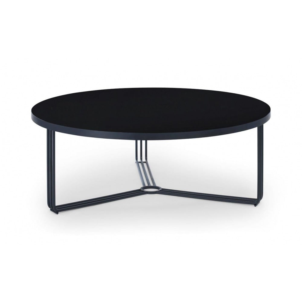 Deco - Large Circular Coffee Table With Various Glass Tops and Frame Colour Options