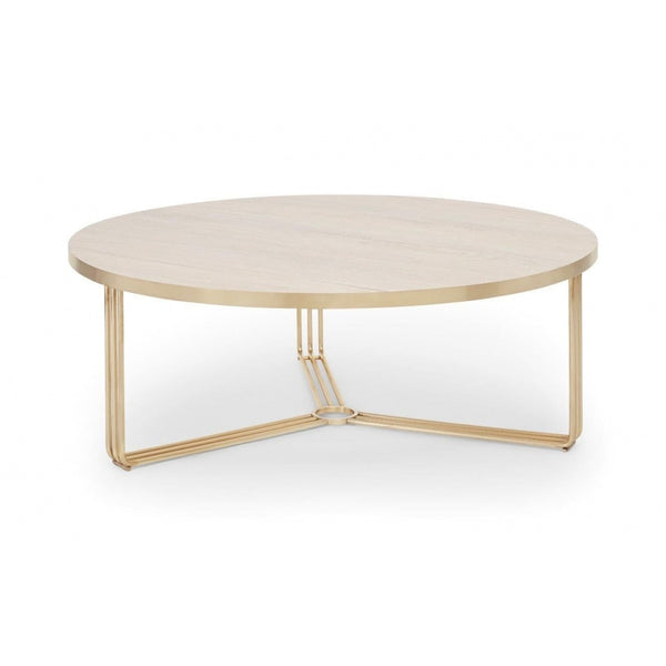 Deco - Large Circular Coffee Table With Various Wooden Tops and Frame Colour Options