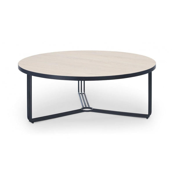 Deco - Large Circular Coffee Table With Various Wooden Tops and Frame Colour Options