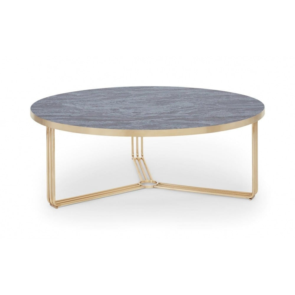 Deco - Large Circular Coffee Table With Various Wooden Tops and Frame Colour Options