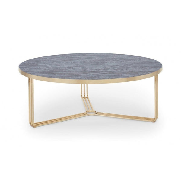Deco - Large Circular Coffee Table With Various Wooden Tops and Frame Colour Options